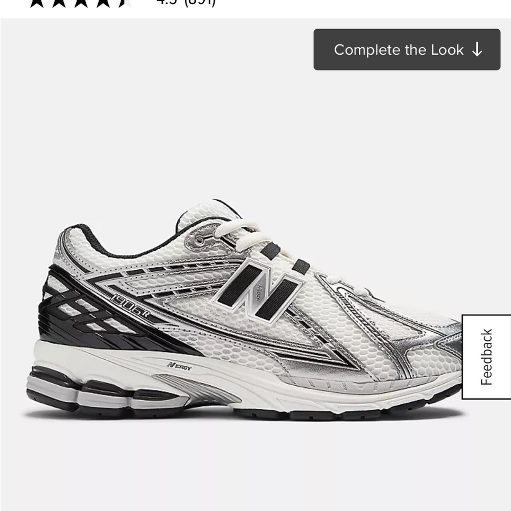 New Balance Silver and Black Athletic Shoes